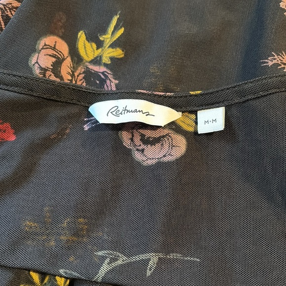 romantic Sheer floral gothic peplum top mesh feminine whimsigoth blouse - Picture 6 of 6